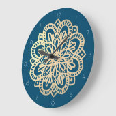 Elegant Navy Blue Gold Mandala wandklok (Hoek)
