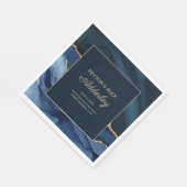 Elegant Navy Blue Gold Marble Agate Wedding Servet (Hoek)