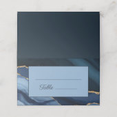 Elegant Navy Blue Gold Marble Wedding Plaatskaartje (Buitenkant ongevouwen)