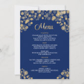 Elegant Navy Blue & Gold Menu - 5x7 Kaart (Voorkant)