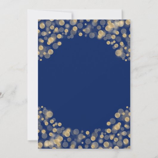 Elegant Navy Blue & Gold Menu - 5x7 Kaart (Achterkant)