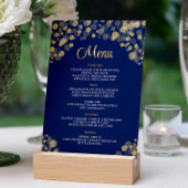 Elegant Navy Blue & Gold Menu - 5x7 Kaart