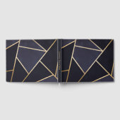Elegant Navy Blue Gold Metallic Geometric Pattern Gastenboek (Volledig)