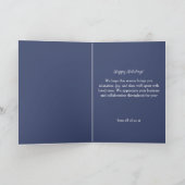 Elegant Navy Blue & Gold Ornaments Corporate  Feestdagen Kaart (Binnen)