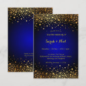 Elegant Navy Blue Gold Popular Weddenschap Bedankkaart (Voorkant / Achterkant)