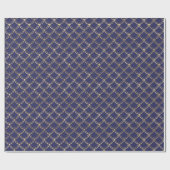 Elegant Navy Blue Gold Scallop Pattern Cadeaupapier (Vlak)