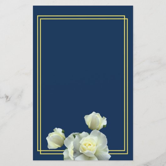 Elegant Navy Blue Gold Script Menu DBL Lijst Kaart (Achterkant)