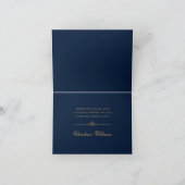 Elegant Navy Blue Gold Script Pet Afstuderen Bedankkaart (Binnen)
