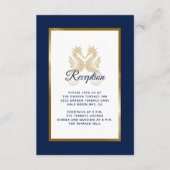 Elegant Navy Blue Gold Seapaarden Weddenschap Rece Informatiekaartje (Voorkant)