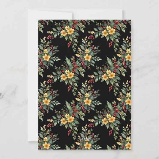 Elegant Navy Blue & Gold Simple 4 Multi Photos Feestdagenkaart (Achterkant)