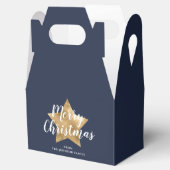 Elegant Navy Blue Gold Star Kerstmis Bedankdoosjes (Geopend)