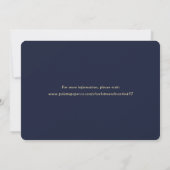 Elegant Navy Blue Gold Wedding Photo Save the Date (Achterkant)