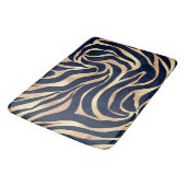 Elegant Navy Blue Gold Zebra Print Badmat (Gekanteld)
