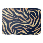 Elegant Navy Blue Gold Zebra Print Badmat (Voorkant)