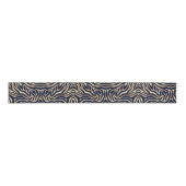Elegant Navy Blue Gold Zebra Print Grosgrain Lint (Voorkant)