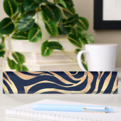 Elegant Navy Blue Gold Zebra Print Naambordje