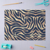 Elegant Navy Blue Gold Zebra Print Tissuepapier (Craft)