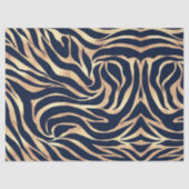 Elegant Navy Blue Gold Zebra Print Tissuepapier (Voorkant)
