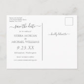 Elegant Navy Blue Golden Foliage Save the Date Aankondigingskaart (Achterkant)