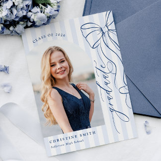 Elegant Navy Blue Graduation Invitation Kaart