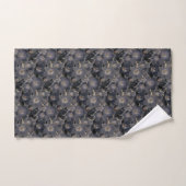 Elegant Navy Blue & Gray Floral Pattern Bad Handdoek (Handdoek)