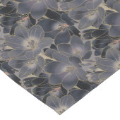 Elegant Navy Blue & Gray Floral Pattern Medium Tafelloper (Hoek)