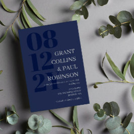 Elegant Navy Blue Gray Typografie Kaart