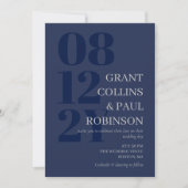 Elegant Navy Blue Gray Typografie Kaart (Voorkant)