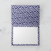 Elegant Navy Blue Greek Key gepersonaliseerd Notitiekaartje (Binnen)