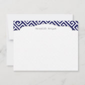 Elegant Navy Blue Greek Key - persoonlijke sleutel Kaart (Achterkant)