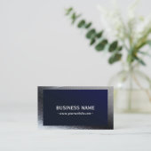 Elegant Navy Blue Grey Metallic Professional Visitekaartje (Staand voorkant)