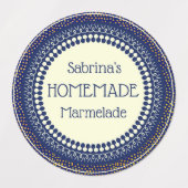  Elegant Navy Blue Homemade Marmelade Labels (Design 1)