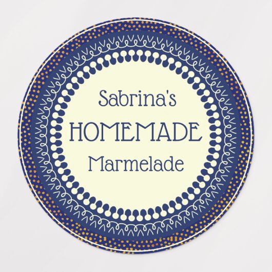 Elegant Navy Blue Homemade Marmelade Labels (Design 1)