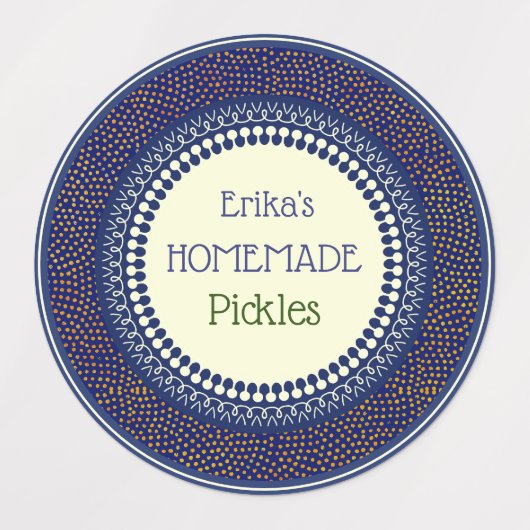  Elegant Navy Blue Homemade Pickles Labels (Design 1)
