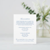 Elegant Navy Blue Hotel Accommodaties Informatiekaartje (Staand voorkant)