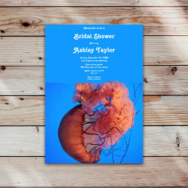 Elegant Navy Blue Jellyfish Nautisch Vrijgezellenf Kaart