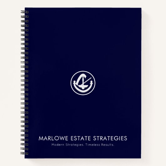 Elegant Navy Blue Juridisch Thema Notitieboek (Voorkant)