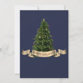 Elegant Navy Blue Kerstboom Vakantie Party Kaart (Achterkant)