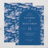 Elegant Navy Blue Landscape Kaart (Voorkant / Achterkant)