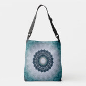 Elegant Navy Blue Mandala Crossbody Tas (Achterkant)