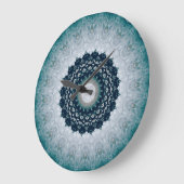 Elegant Navy Blue Mandala Grote Klok (Hoek)