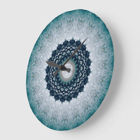 Elegant Navy Blue Mandala Grote Klok (Hoek)