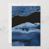 Elegant Navy Blue Marble Agate Afstuderen Kaart (Achterkant)