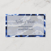 Elegant Navy Blue Marble Tie Dye Wedding Website Informatiekaartje (Voorkant)