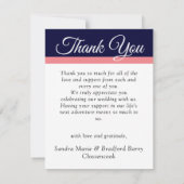 Elegant Navy Blue Maroon Wedding Photo collage Bedankkaart (Achterkant)