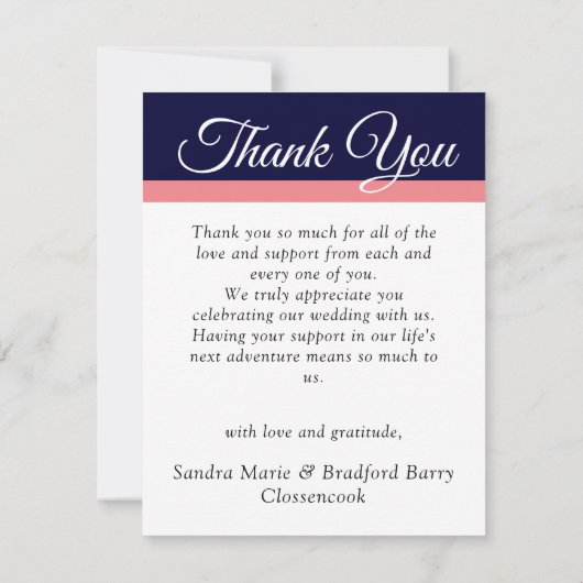 Elegant Navy Blue Maroon Wedding Photo collage Bedankkaart (Achterkant)