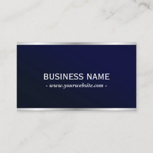 Elegant Navy Blue Metallic Professional Business Visitekaartje