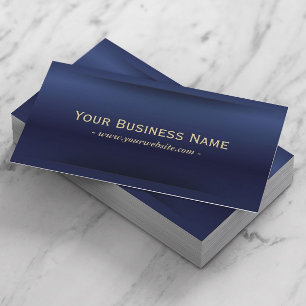 Elegant Navy Blue Metallic Professional Visitekaartje