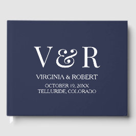 Elegant Navy Blue | Minimale bruiloft Gastenboek