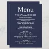 Elegant Navy Blue | Minimale bruiloft Programmakaart (Voorkant / Achterkant)